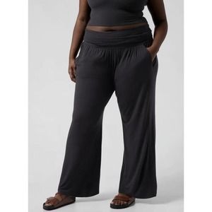 Athleta Studio Wide Leg Pant - Black 1X